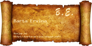 Barta Ervina névjegykártya